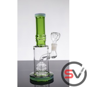 COLORED RIM GLASS WATER PIPE 8inch